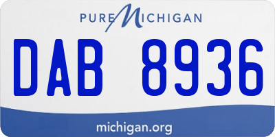 MI license plate DAB8936