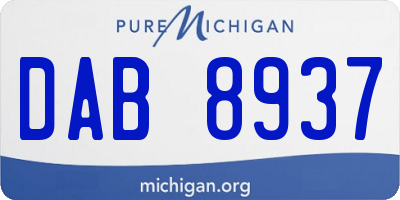 MI license plate DAB8937
