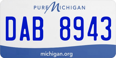 MI license plate DAB8943