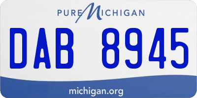 MI license plate DAB8945