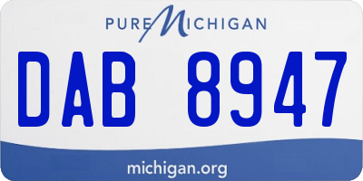 MI license plate DAB8947