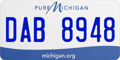 MI license plate DAB8948