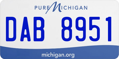 MI license plate DAB8951