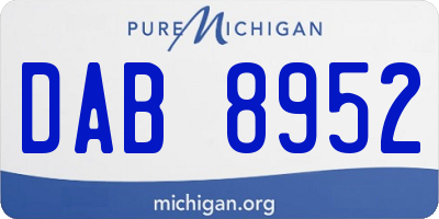 MI license plate DAB8952