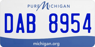 MI license plate DAB8954