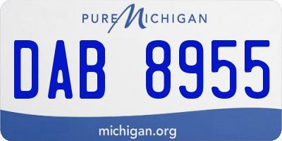 MI license plate DAB8955