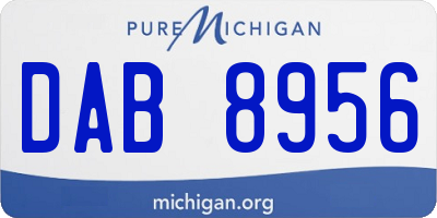 MI license plate DAB8956