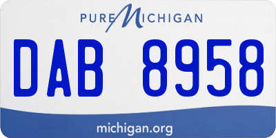 MI license plate DAB8958