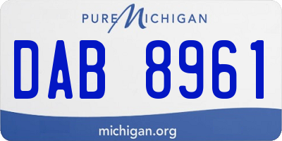 MI license plate DAB8961