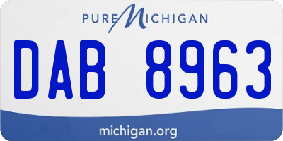 MI license plate DAB8963