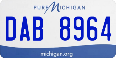 MI license plate DAB8964