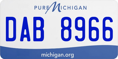 MI license plate DAB8966