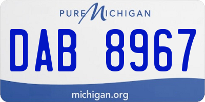MI license plate DAB8967