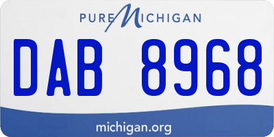 MI license plate DAB8968