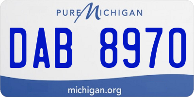 MI license plate DAB8970