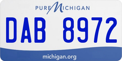 MI license plate DAB8972