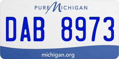 MI license plate DAB8973
