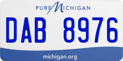 MI license plate DAB8976