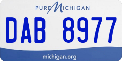 MI license plate DAB8977