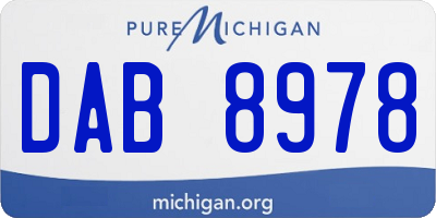 MI license plate DAB8978