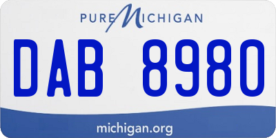 MI license plate DAB8980