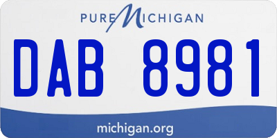 MI license plate DAB8981