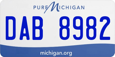 MI license plate DAB8982