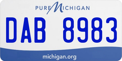 MI license plate DAB8983