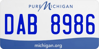 MI license plate DAB8986