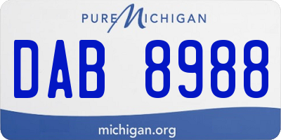 MI license plate DAB8988