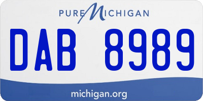 MI license plate DAB8989