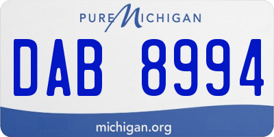 MI license plate DAB8994