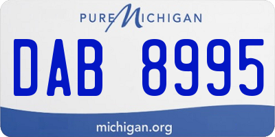 MI license plate DAB8995