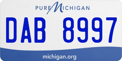 MI license plate DAB8997