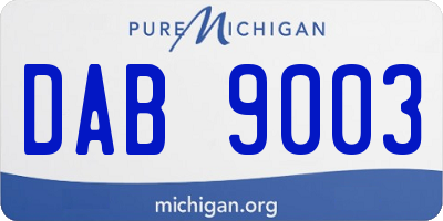 MI license plate DAB9003