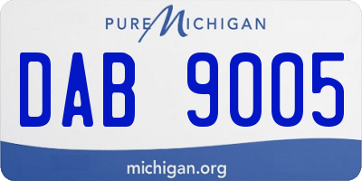 MI license plate DAB9005
