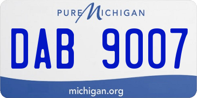 MI license plate DAB9007