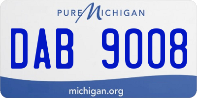 MI license plate DAB9008