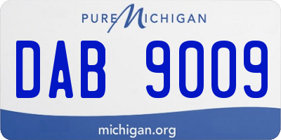 MI license plate DAB9009