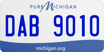 MI license plate DAB9010