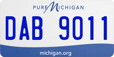 MI license plate DAB9011