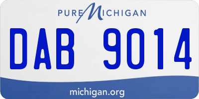 MI license plate DAB9014