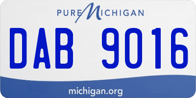 MI license plate DAB9016