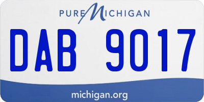 MI license plate DAB9017