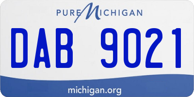 MI license plate DAB9021