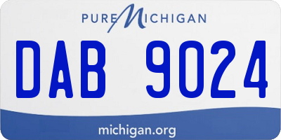 MI license plate DAB9024