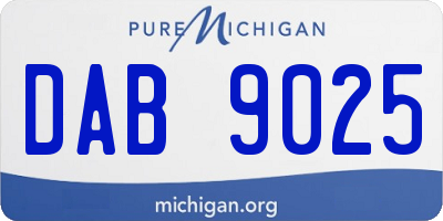 MI license plate DAB9025