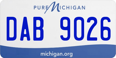 MI license plate DAB9026
