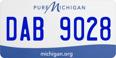 MI license plate DAB9028