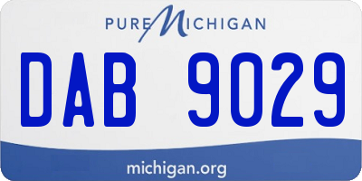 MI license plate DAB9029